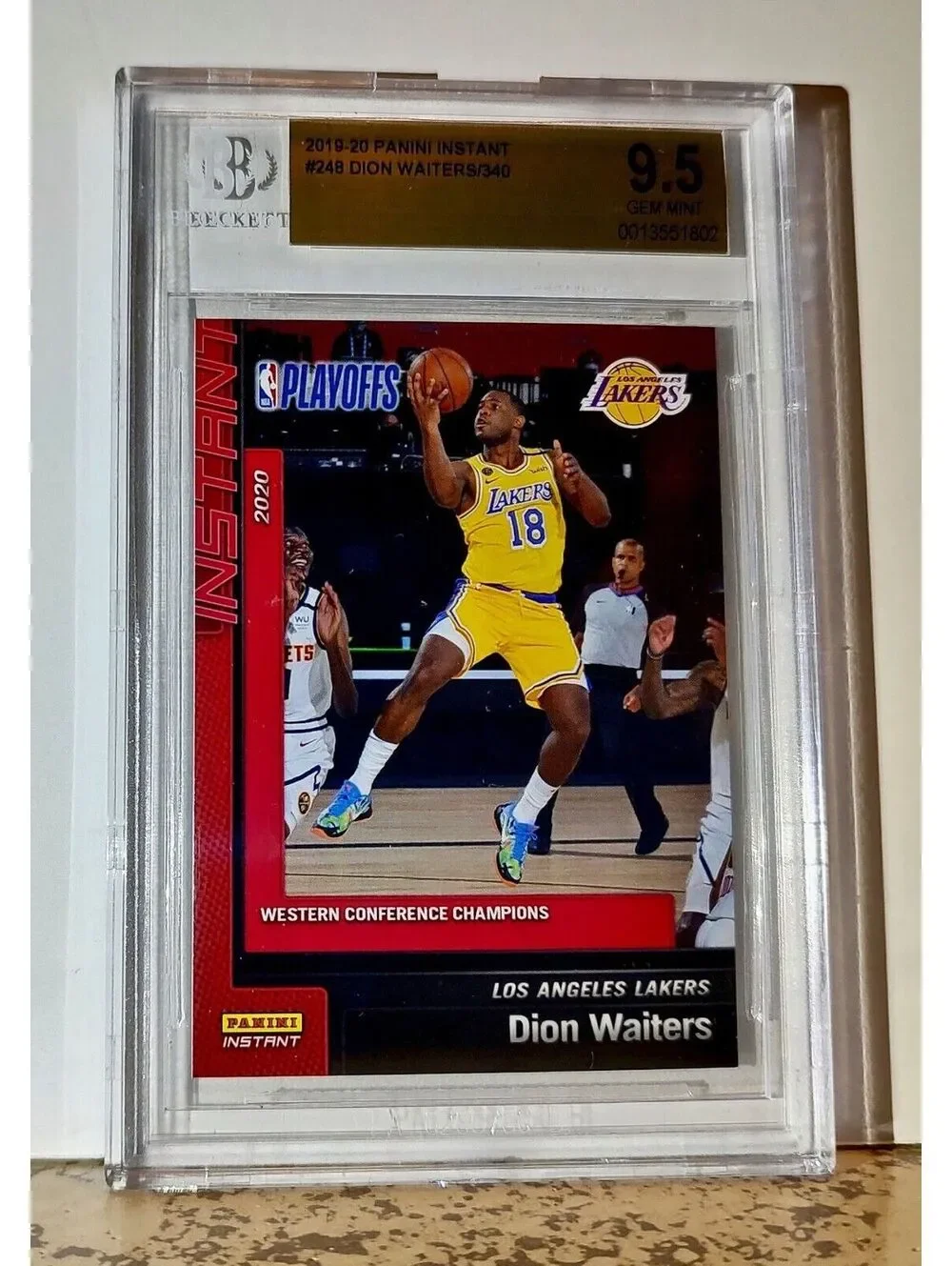 Dion Waiters 2019-20 Panini NBA #248 Basketball 1 of 340 BGS 9.5 Gem Mint Lakers